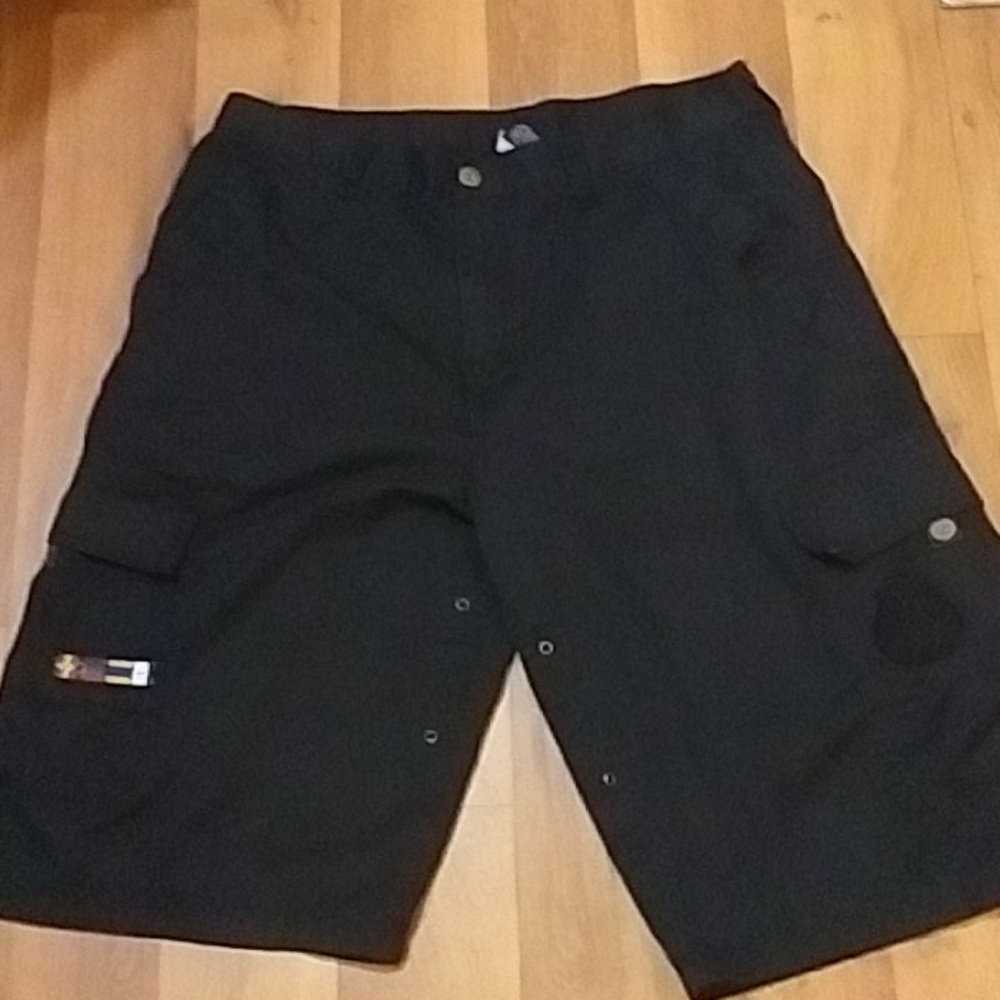 Men's black "red ape" cargo shorts